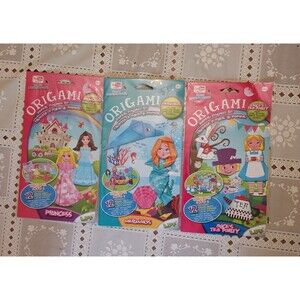 Origami Paper Folding Kits - Set of 3 - Princess, Mermaids, Tea Party Age 6+ NEW